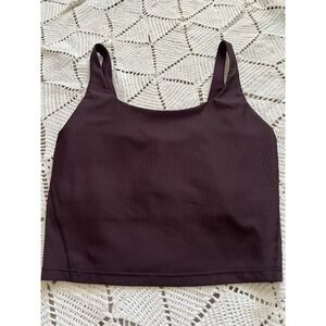 Old Navy Active Ribbed Crop Tank – Deep Plum / Wine Size M Soft Comfortable NWOT